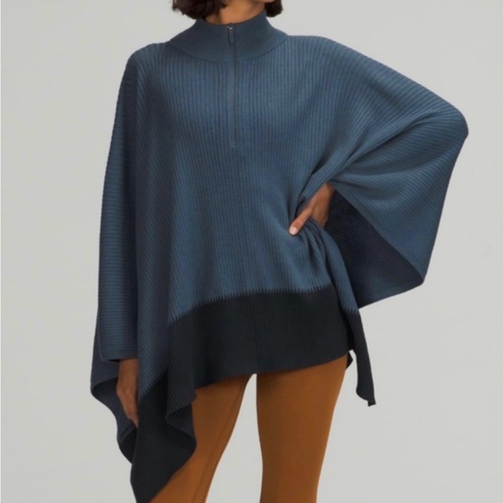 lululemon athletica Blue and Black Poncho